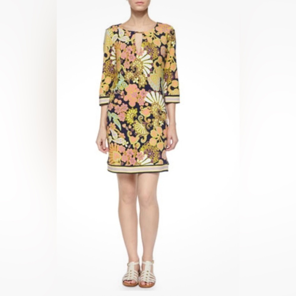 Trina Turk Melia Print Spring Floral Paisley Jersey Shift Dress